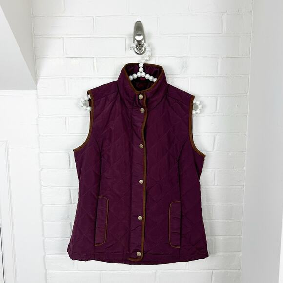 G.H.Bass & Co. Maroon Quilted Snap Button Vest Size XS - Picture 1 of 7